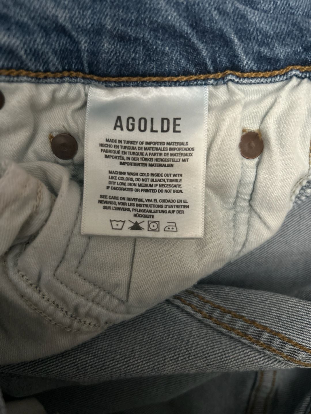 AGOLDE Kye Mid-Rise Straight-Leg Jeans size 28 9