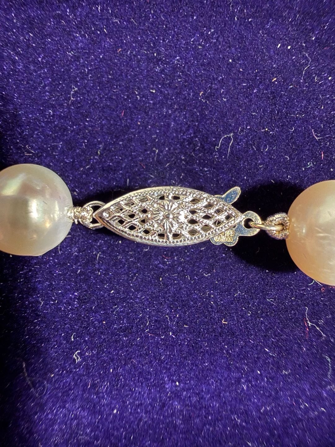 Multi-Color Freshwater Pearl Necklace with 14K Gold Filigree Clasp, 18" 4