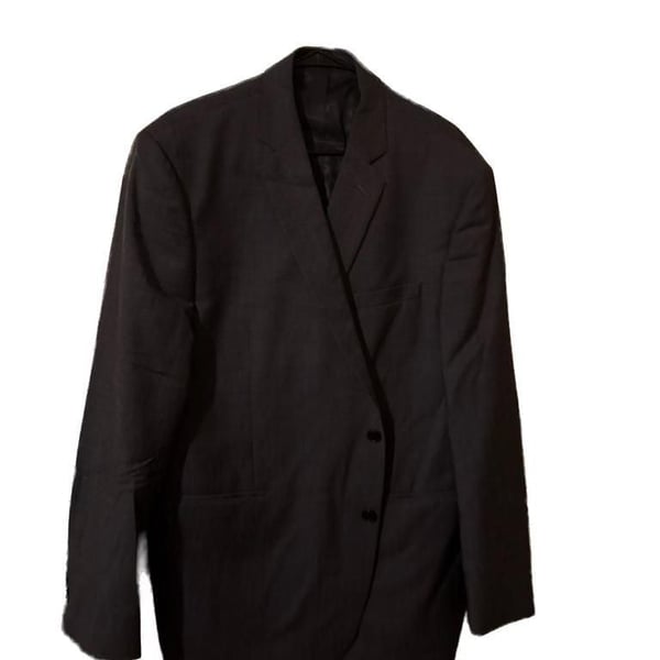 Claiborne Men's 100% Wool 2-Button Suit Jacket Blazer Charcoal Grey 48 R
