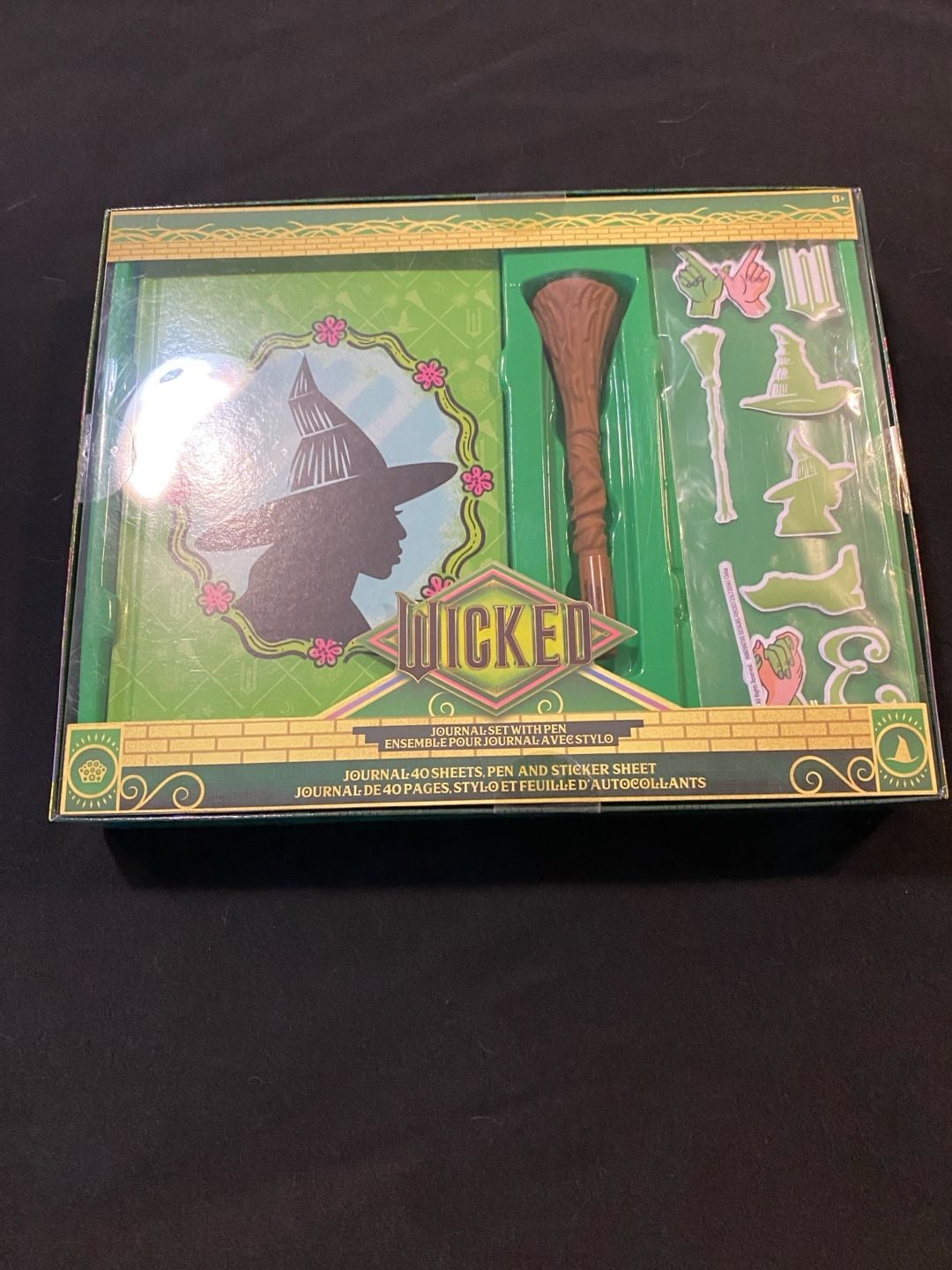 Wicked Elphaba Journal Set with Broomstick Pen and Sticker Sheet 1