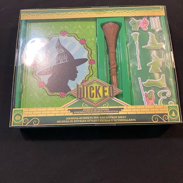Wicked Elphaba Journal Set with Broomstick Pen and Sticker Sheet