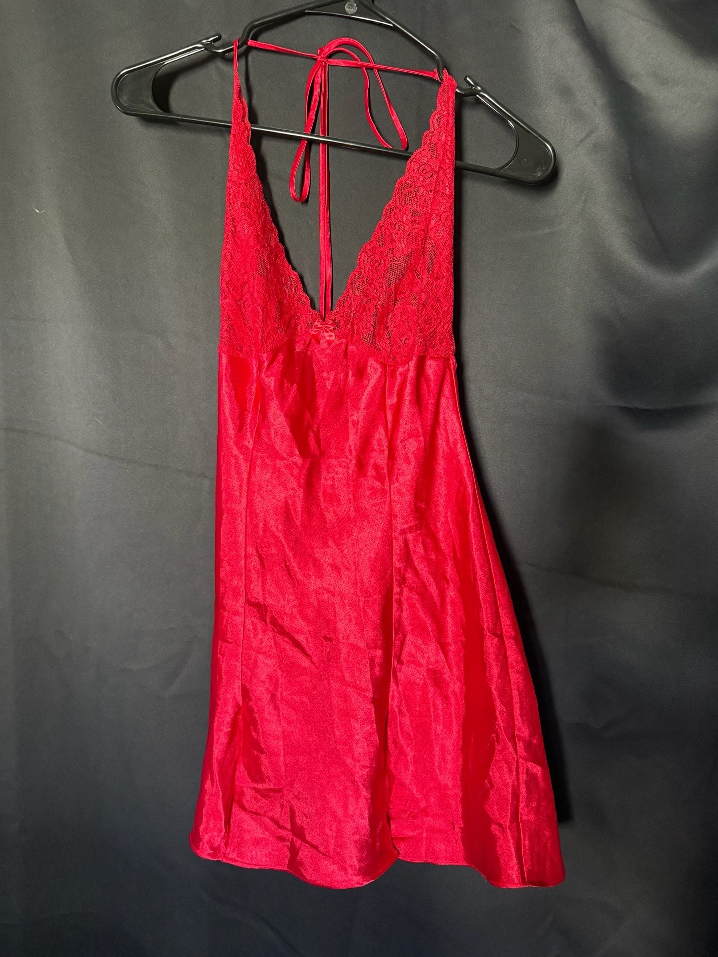 1990's, Y2K, Lace Teddy, Lace Slip, Red Slip, Vintage Lingerie, Pin Up, Retro, Petite, Rouched - Canada 4