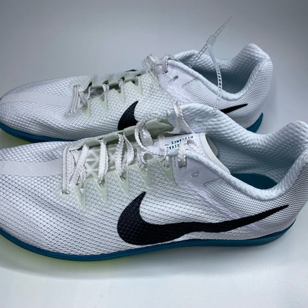 Nike Zoom Rival Distance Track Spikes White Black Blue Size 9.5