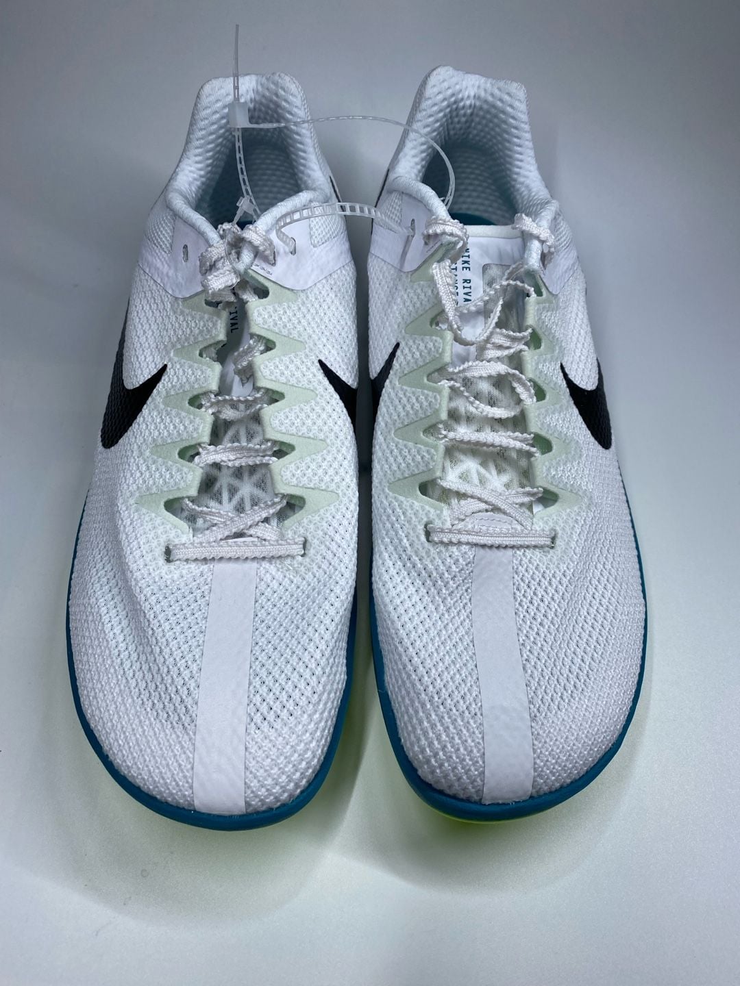 Nike Zoom Rival Distance Track Spikes White Black Blue Size 9.5 4