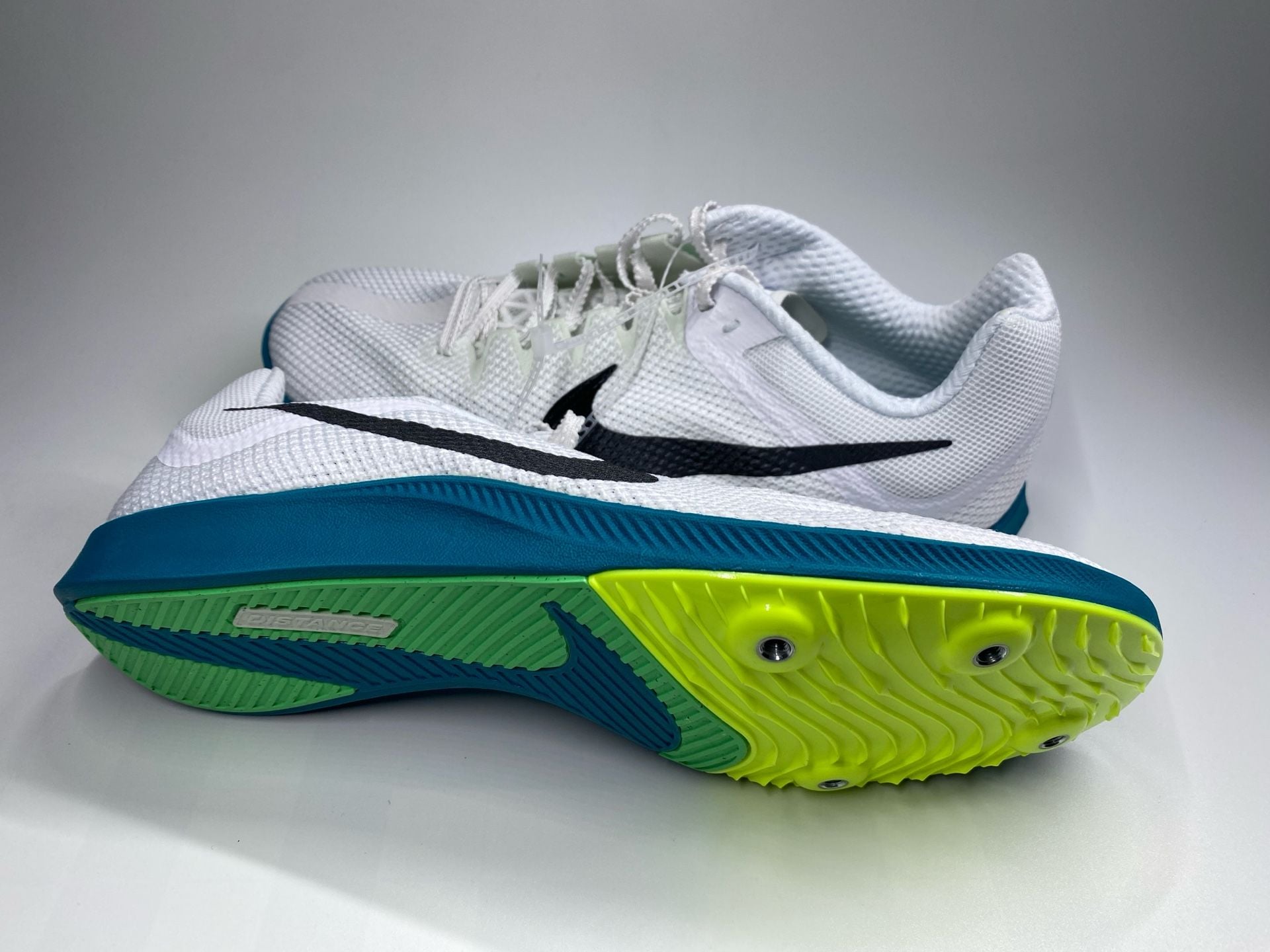 Nike Zoom Rival Distance Track Spikes White Black Blue Size 9.5 7
