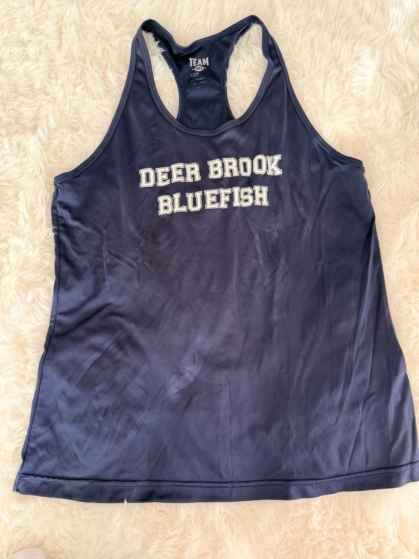 Team 365 Women's Navy Blue Deer Brook Bluefish Racerback Tank Top Large 2
