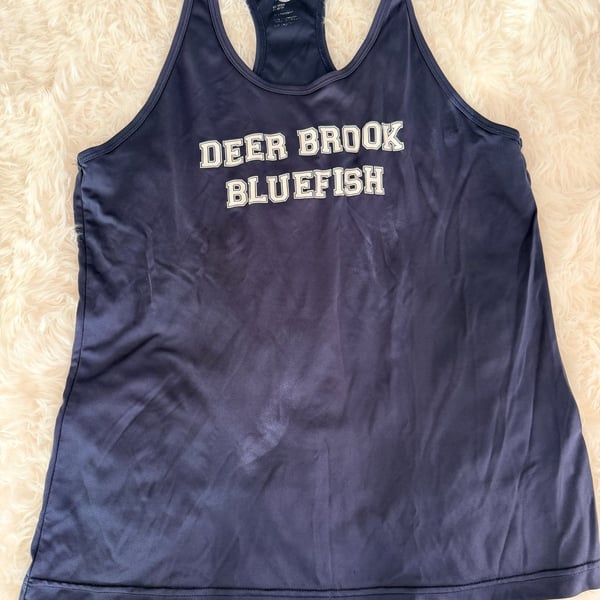 Team 365 Women's Navy Blue Deer Brook Bluefish Racerback Tank Top Large