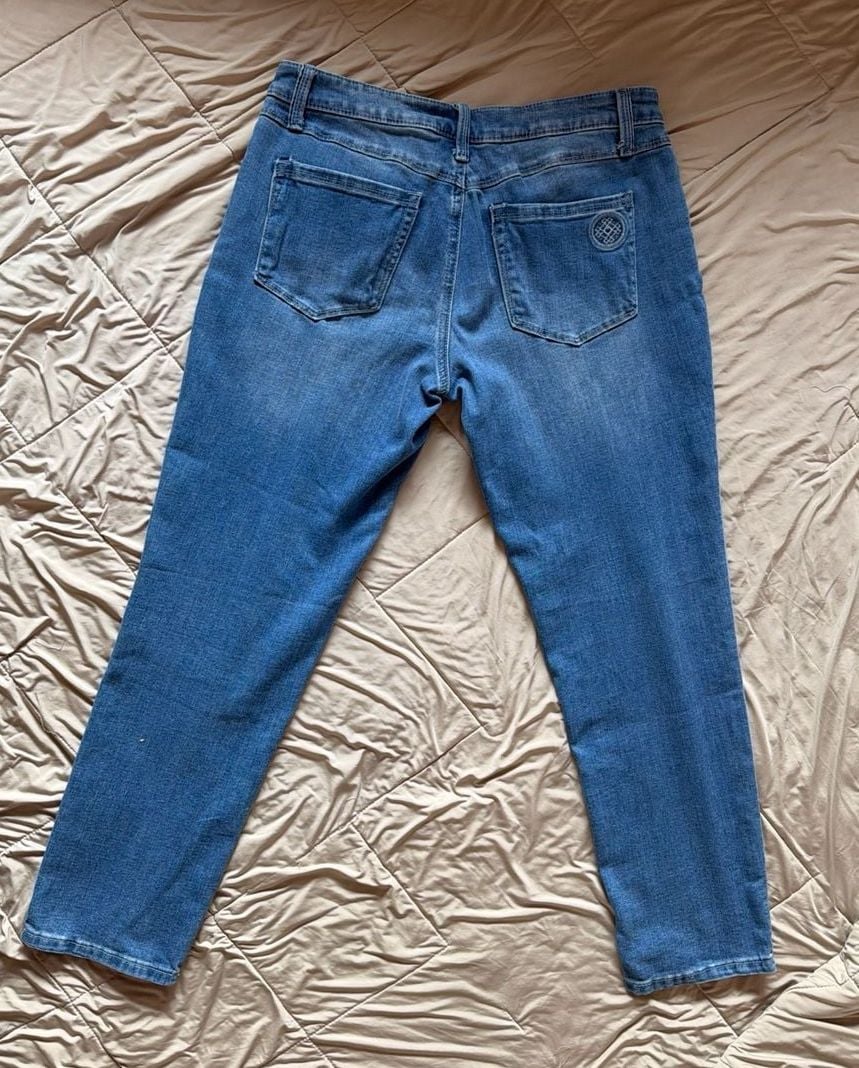 Laurie Felt Daisy Denim Boyfriend Jeans Size 4P 5