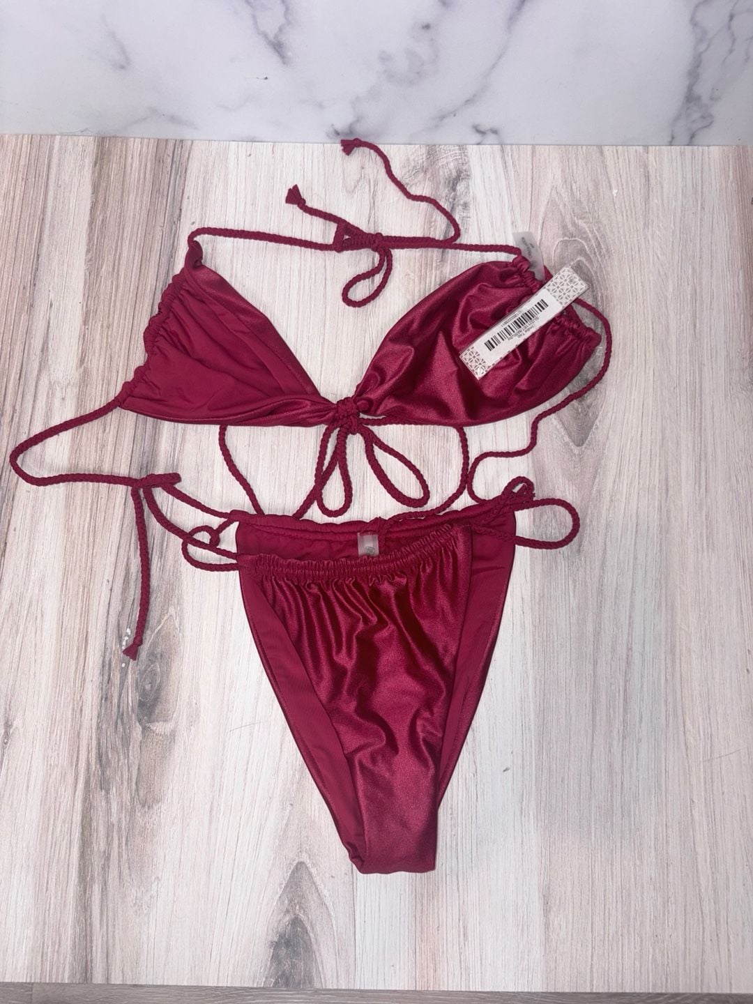 Devon Windsor India Bikini Set in Ruby, Size Medium 8