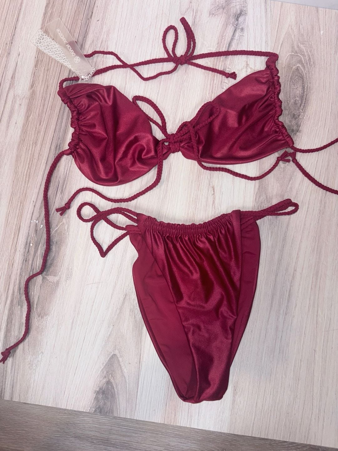 Devon Windsor India Bikini Set in Ruby, Size Medium 10