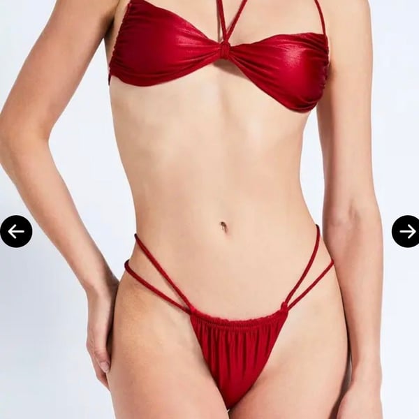 Devon Windsor India Bikini Set in Ruby, Size Medium