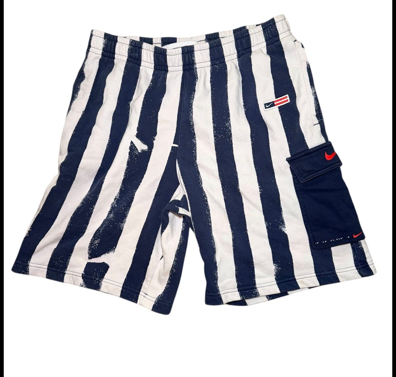 Nike Sportswear Club USA Striped Fleece Shorts Mens Large Y2K 6