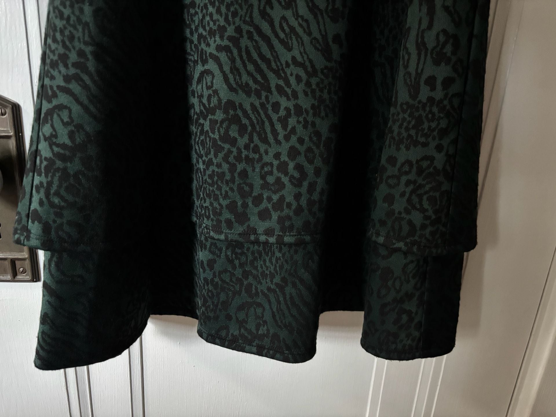 Speechless Dark Green Leopard Print Sleeveless Skater Dress Size XS NWT 4