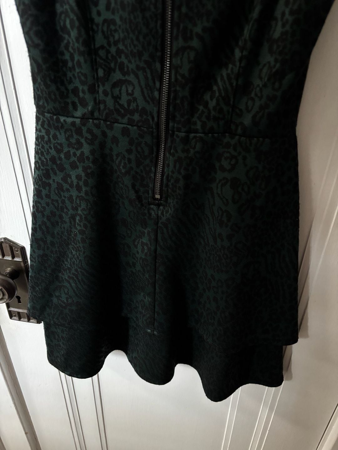 Speechless Dark Green Leopard Print Sleeveless Skater Dress Size XS NWT 6