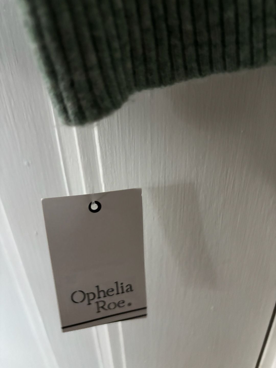 Ophelia Roe. Light Green Mock Neck Sequined Striped Sweater, Size M 8