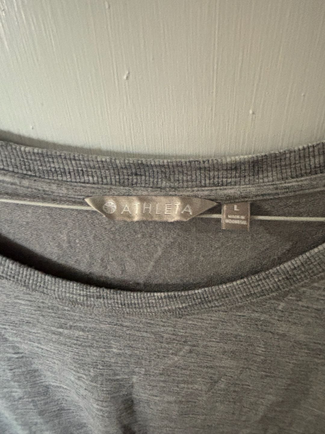 Athleta Essence Cap Sleeve Tee Heathered Grey Size L 3