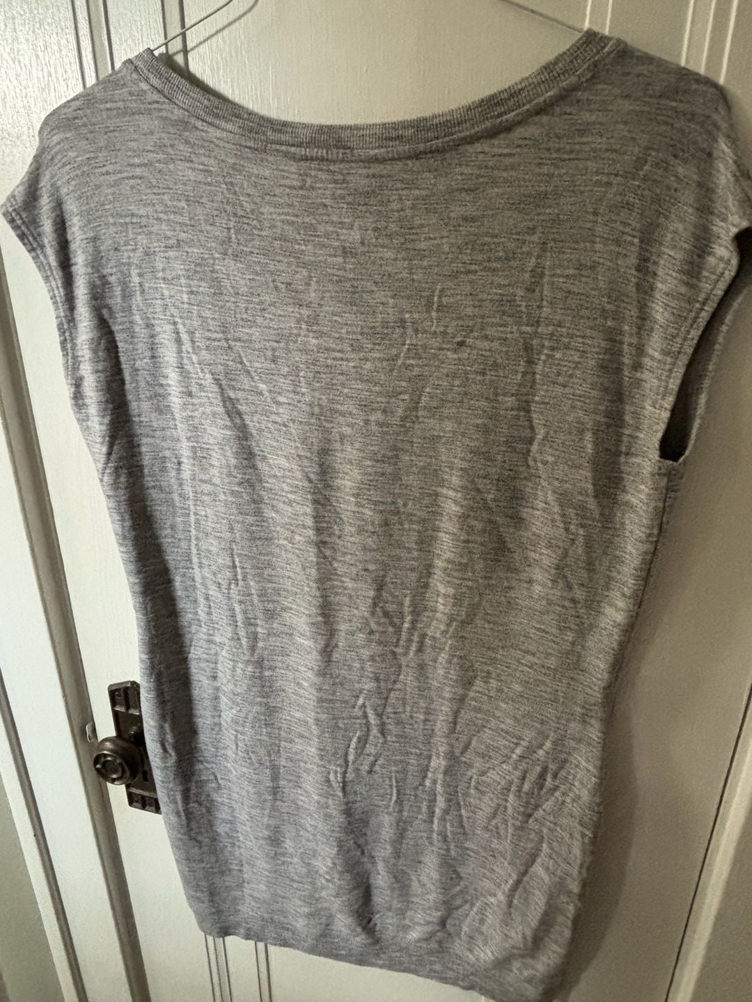 Athleta Essence Cap Sleeve Tee Heathered Grey Size L 7