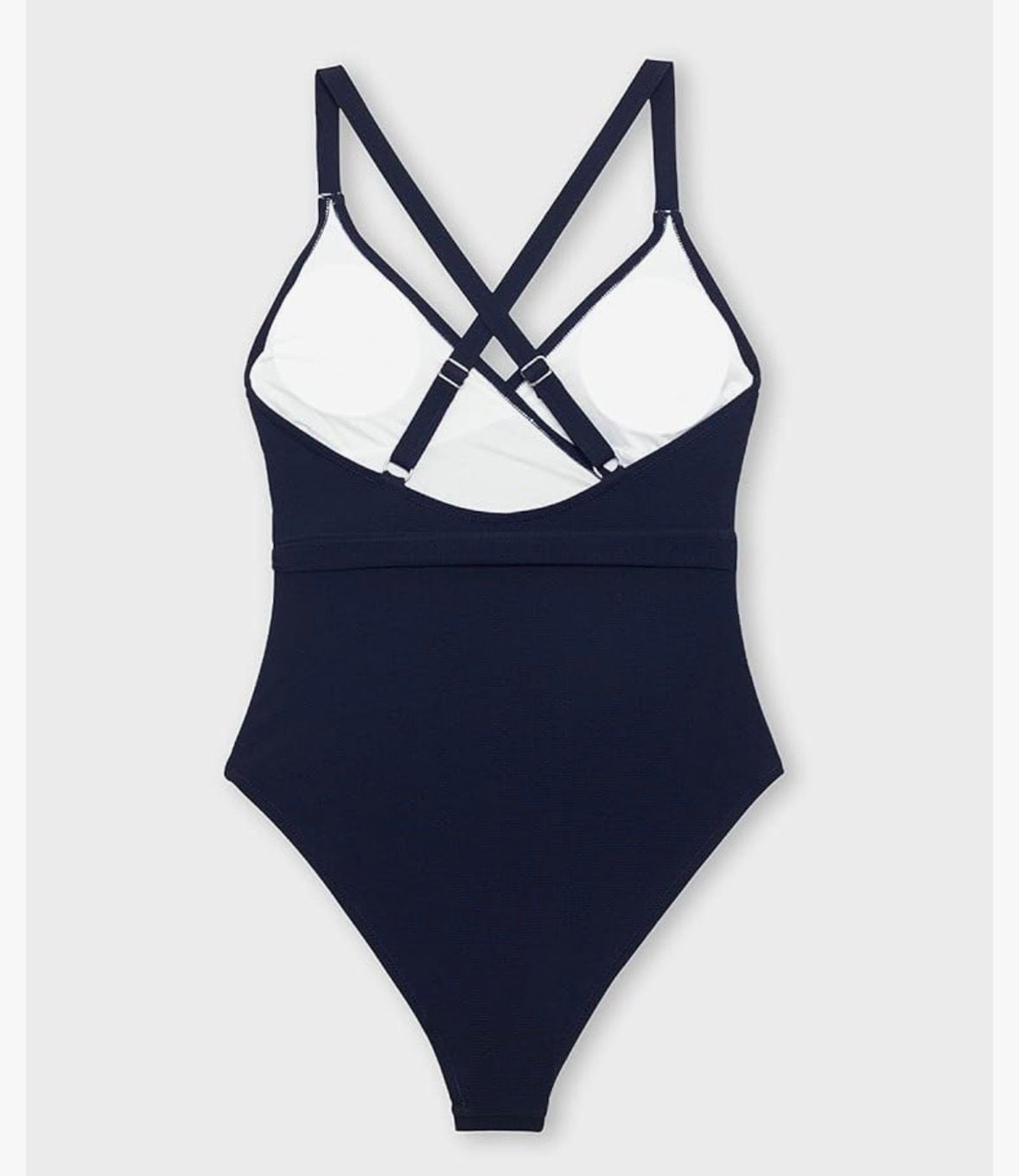 Cupshe Navy Blue Textured Wrap Tie Side One Piece Swimsuit, Size M 3