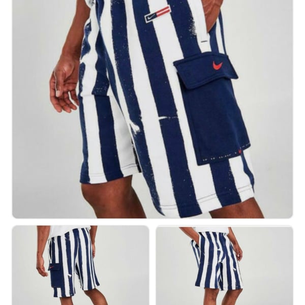 Nike Sportswear Club USA Striped Fleece Shorts Mens Large Y2K
