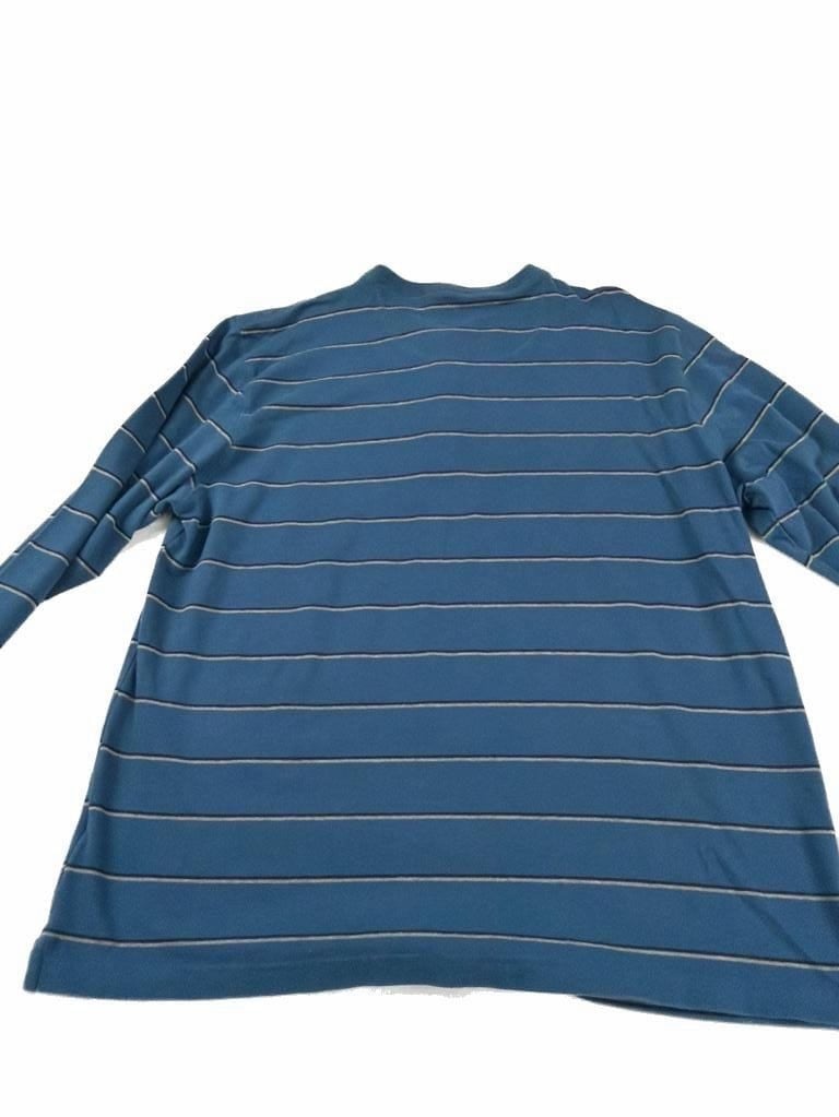 St. John's Bay Men's Blue Striped Sueded Henley Long Sleeve Shirt Size XL. A-0031 11