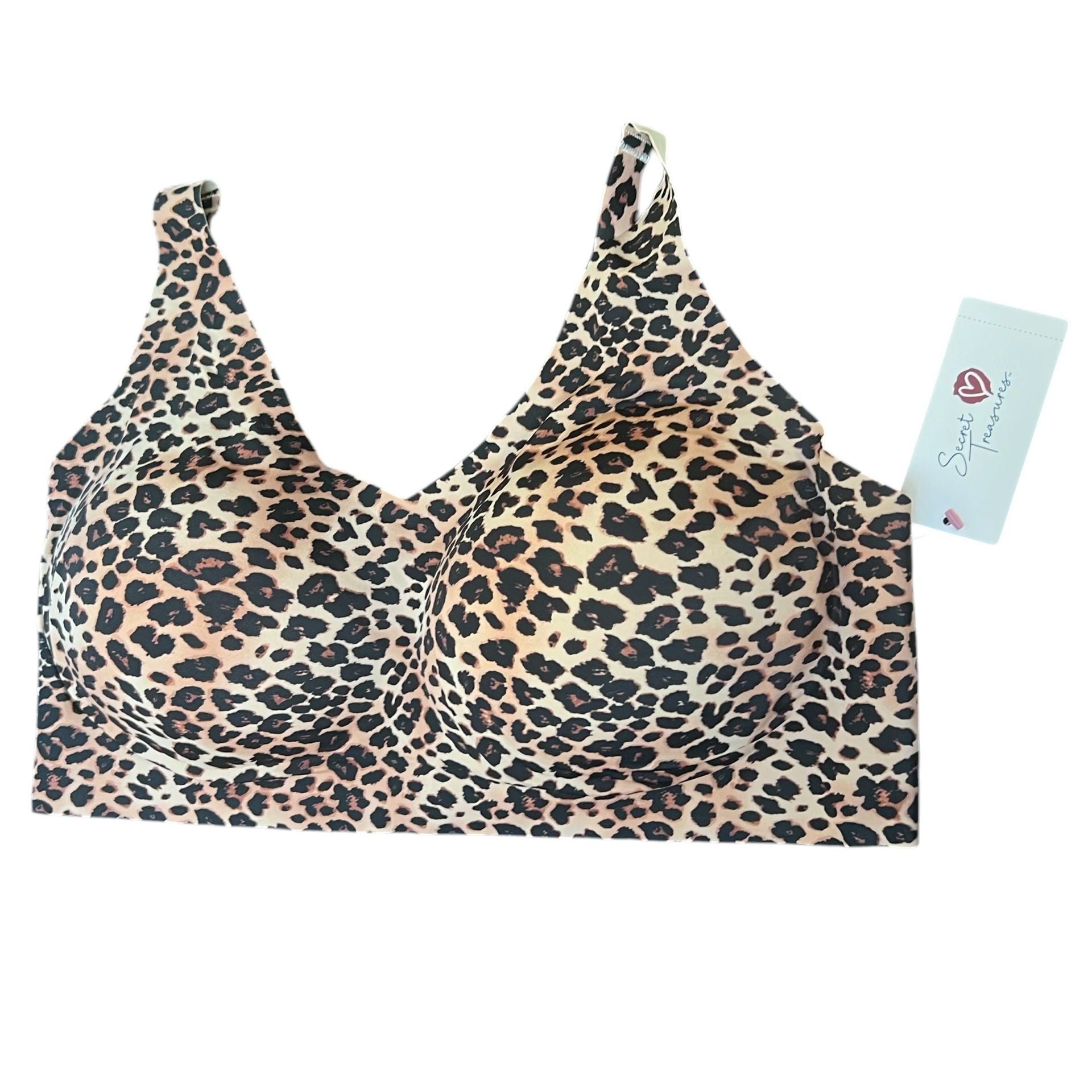 Secret Treasures Leopard Print Bonded Lounge Bra Wirefree Seamless Size 3XL 1