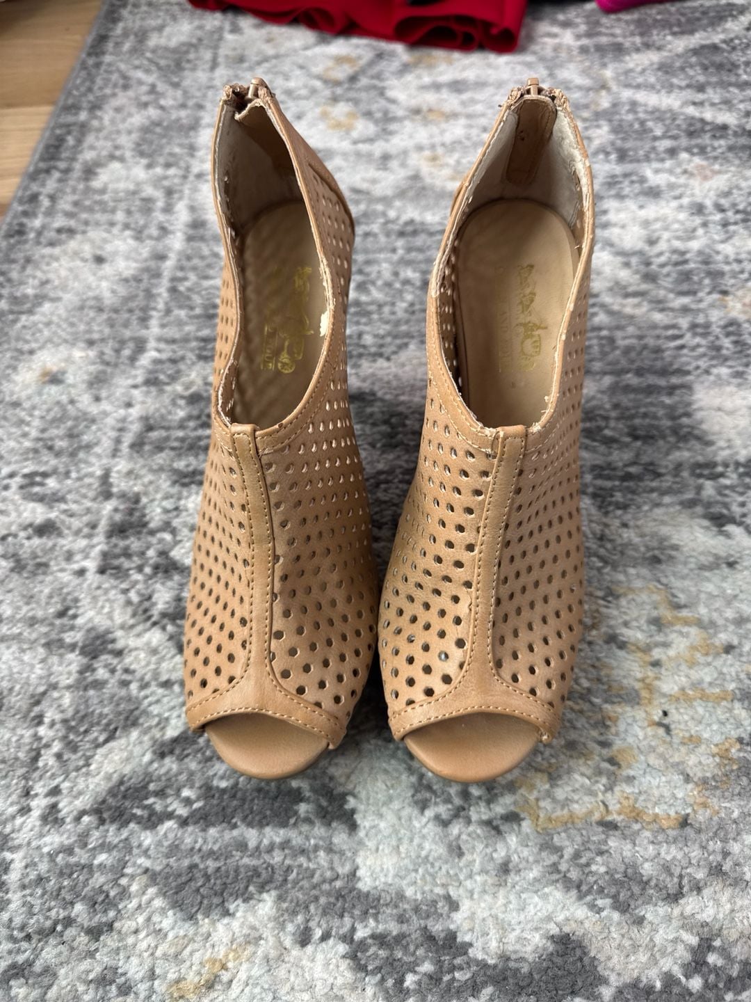Coach and Four Dabney-ST Perforated Peep Toe Booties Size 6M 1