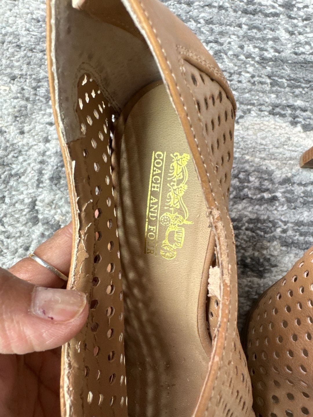Coach and Four Dabney-ST Perforated Peep Toe Booties Size 6M 2