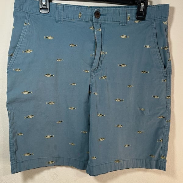 Magellan Outdoors Men's Tuna Fish Print Shorts Size 32W Blue