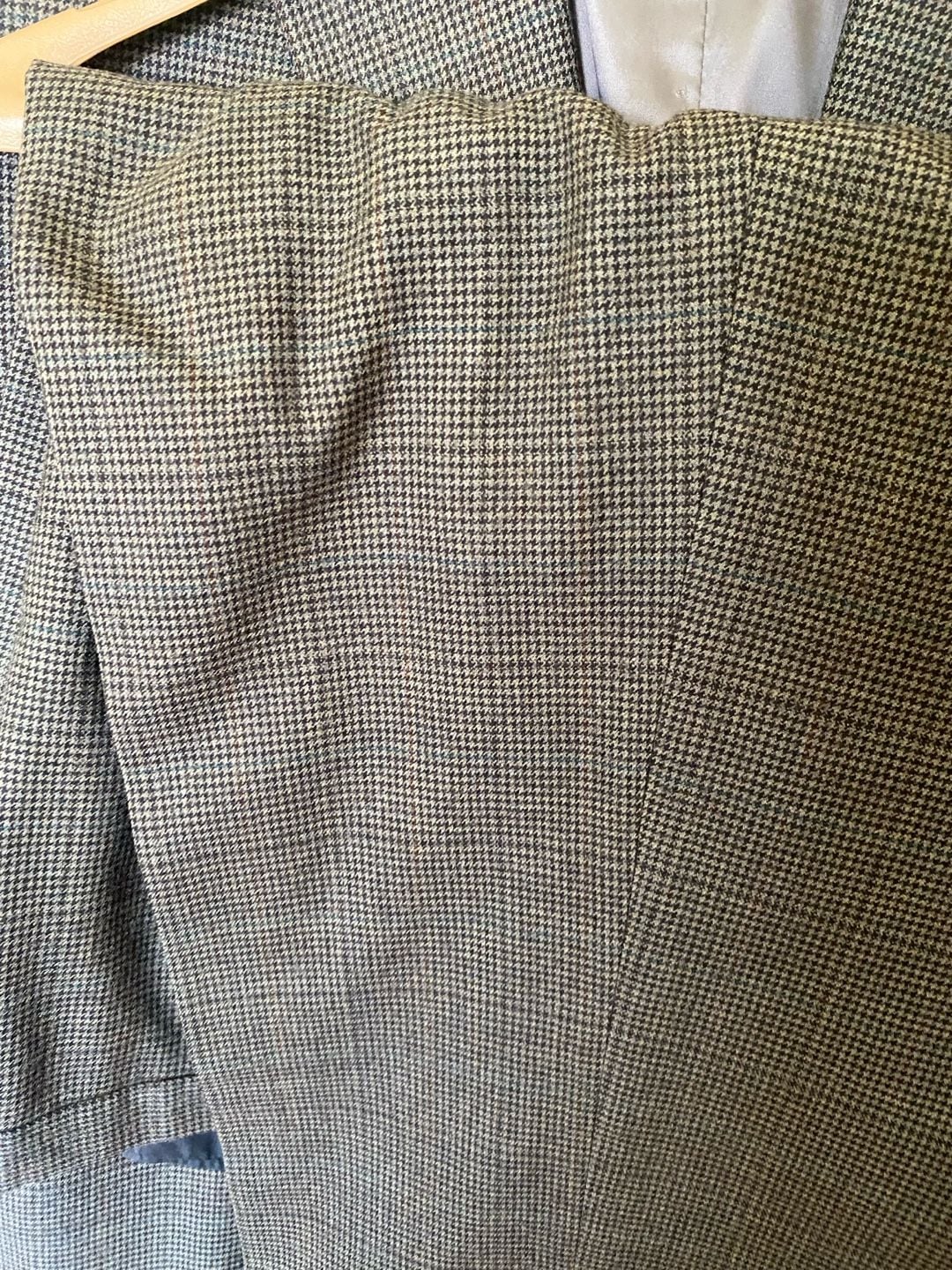 Embassy Square Men's 100% Pure Wool 2-Piece Suit Brown Houndstooth Made in USA 9