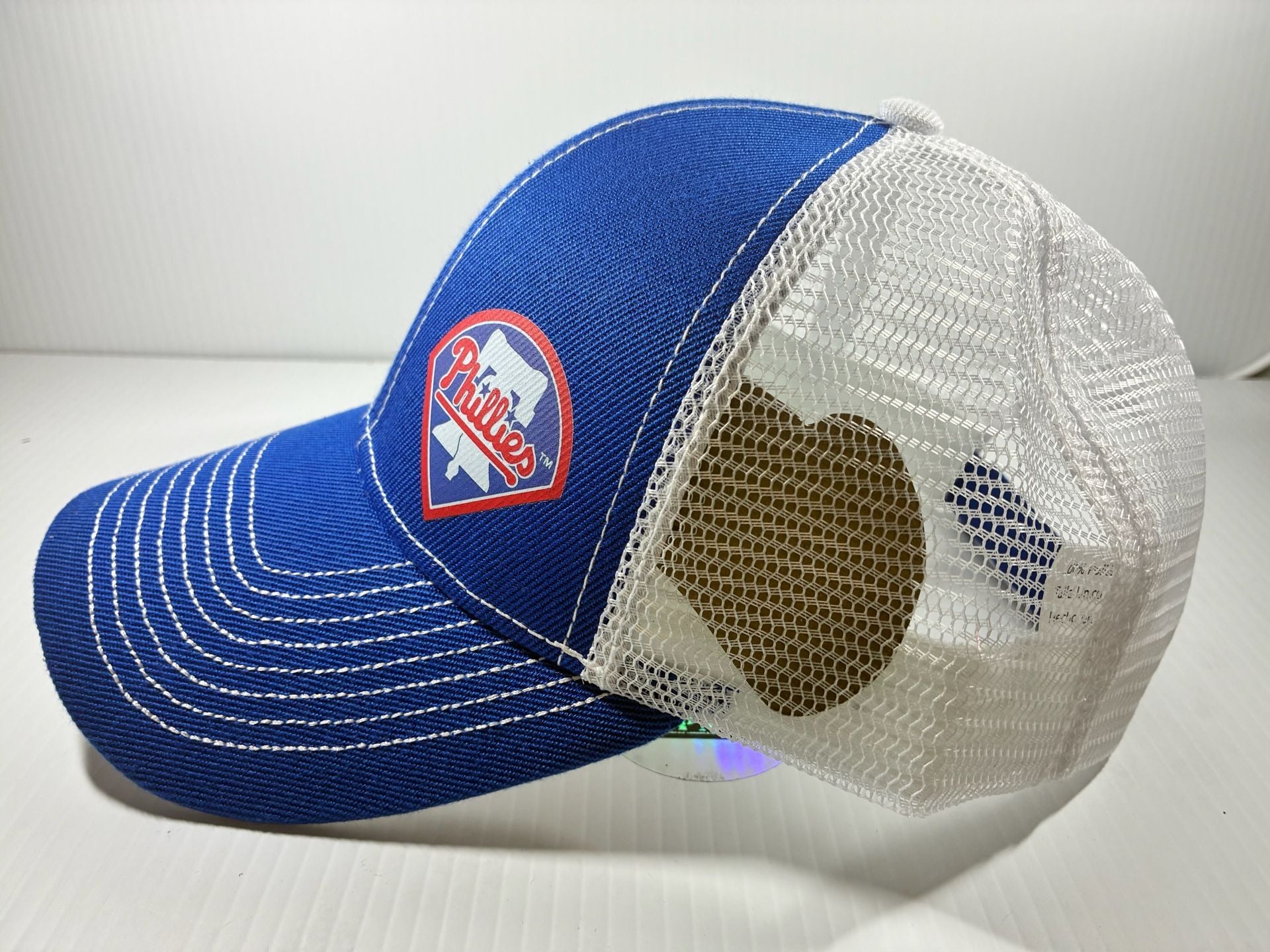 Philadelphia Phillies Blue and White Mesh Baseball Cap Liberty Bell Logo 4