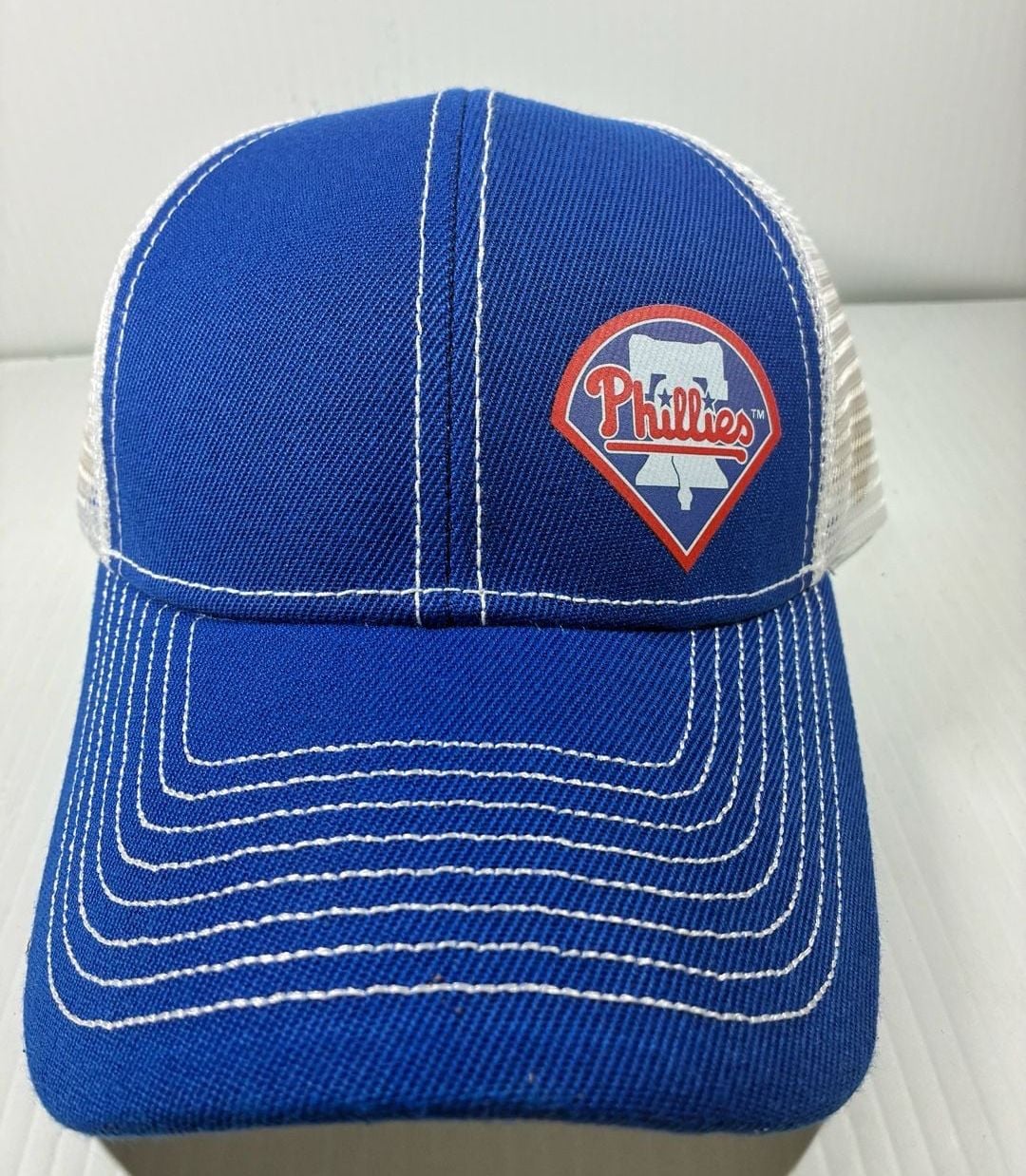 Philadelphia Phillies Blue and White Mesh Baseball Cap Liberty Bell Logo 2