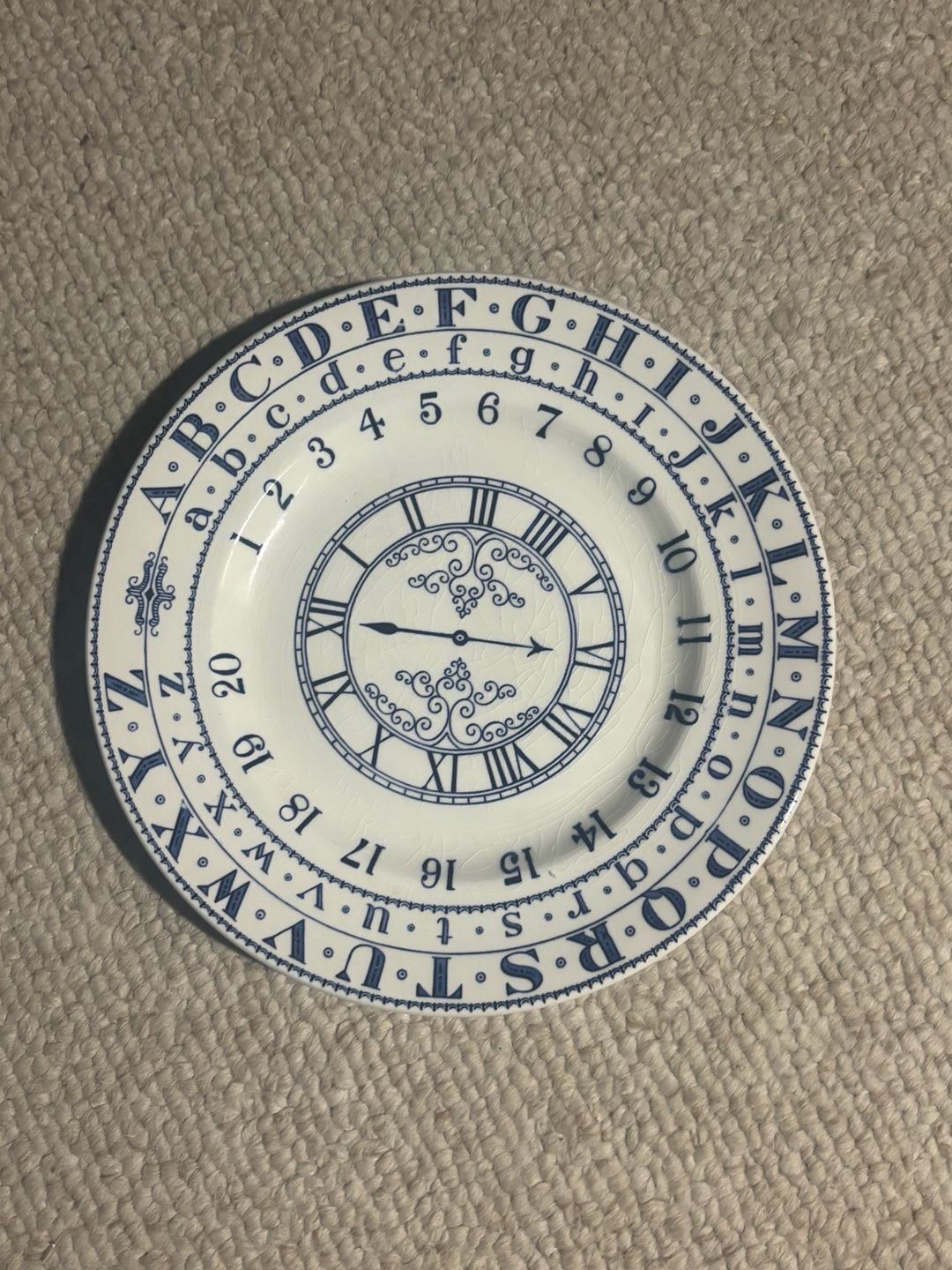 Vintage Adam's Transferware Clock Plate: Blue and White Collectible, 8" - 1
