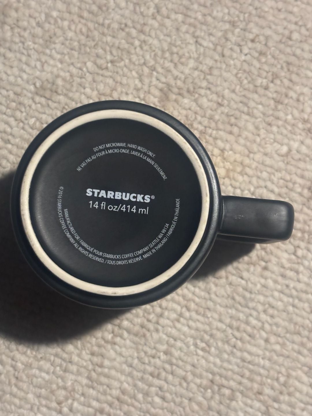 Starbucks 2016 Sumatra Tiger Matte Black & Gold Coffee Mug 14oz 3