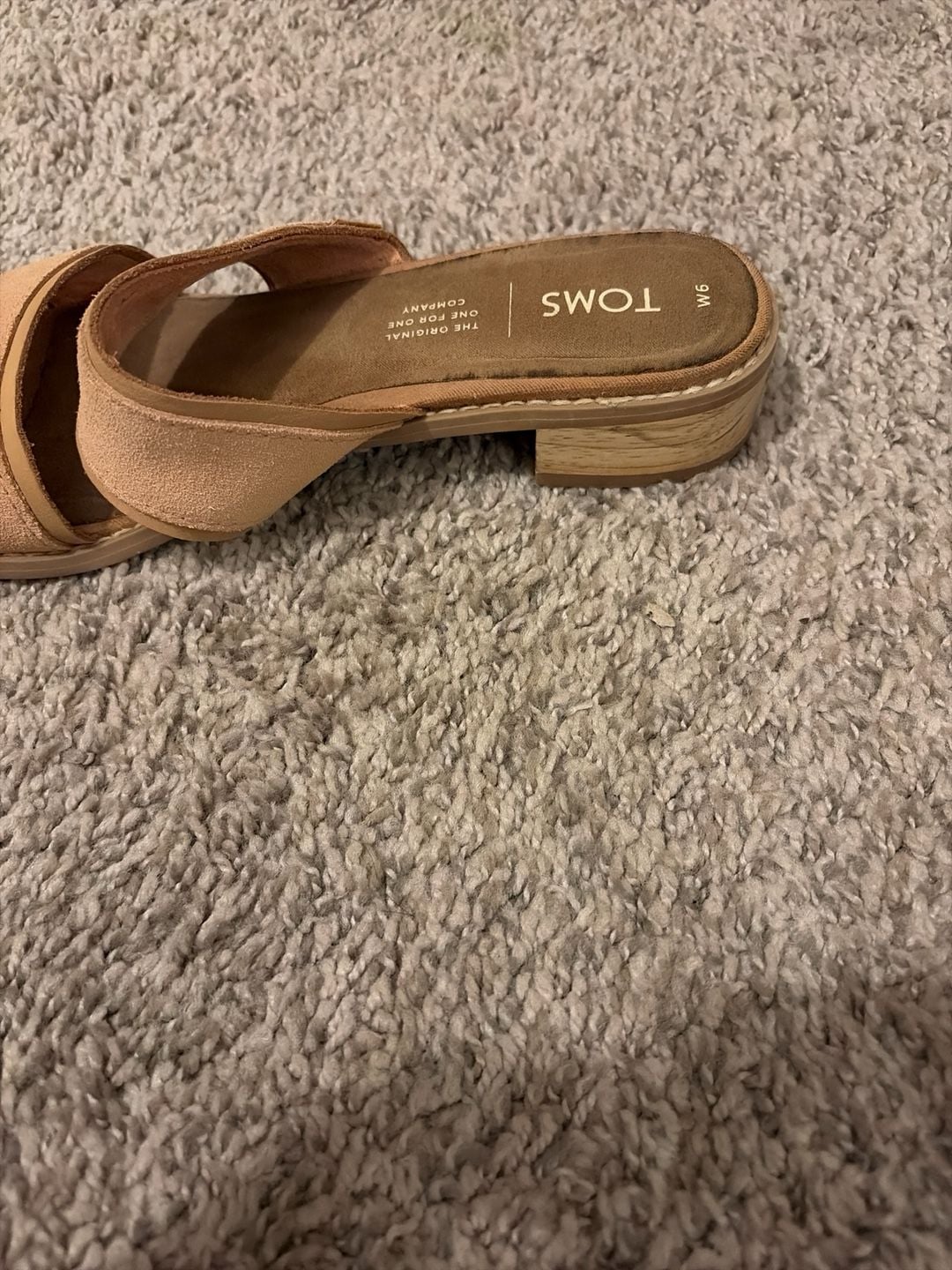 TOMS Sicily Suede Two Strap Slide Sandals Tan Size W6 9