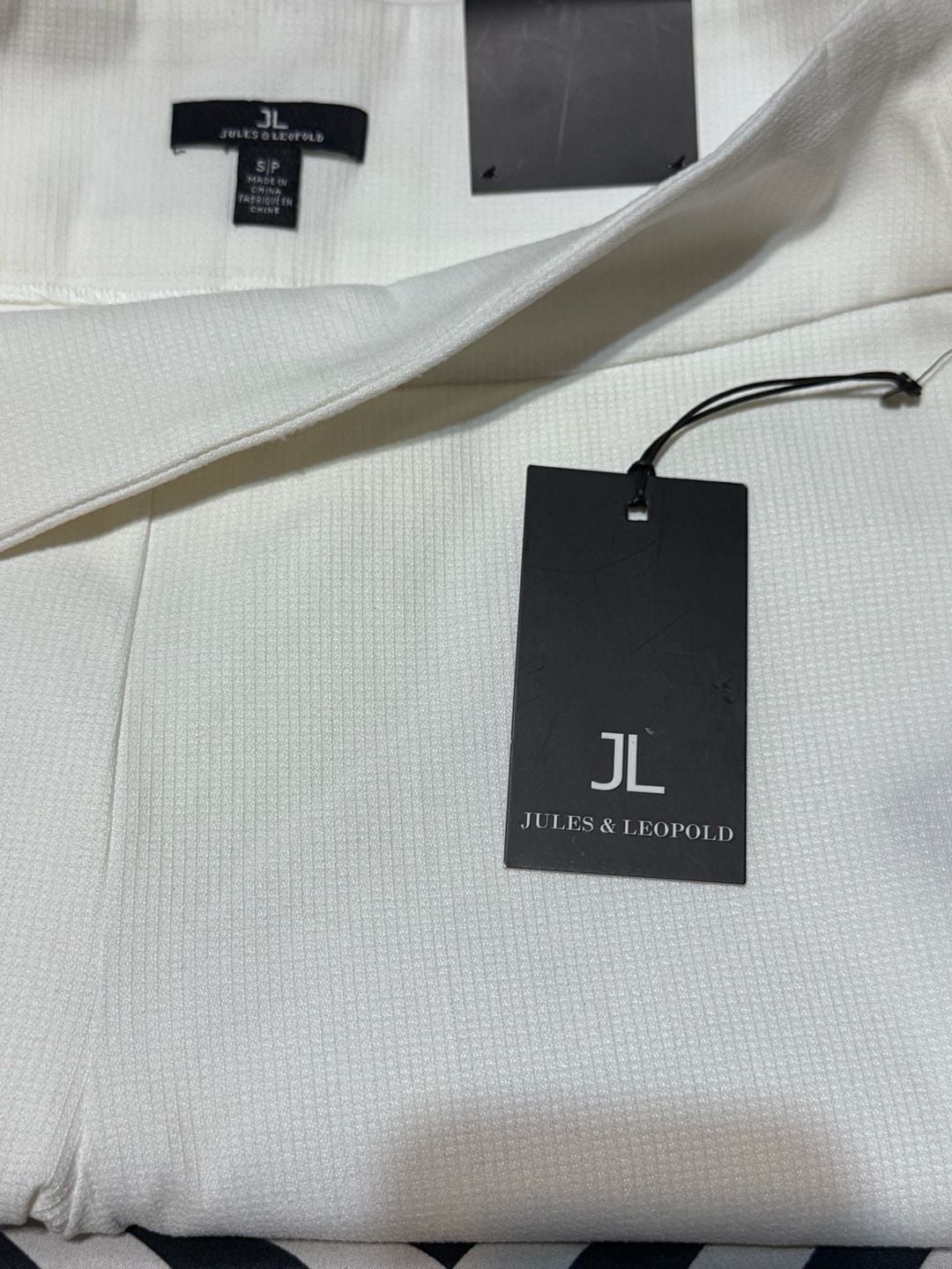 Jules & Leopold White Textured Pull-On Pants Size SP 5