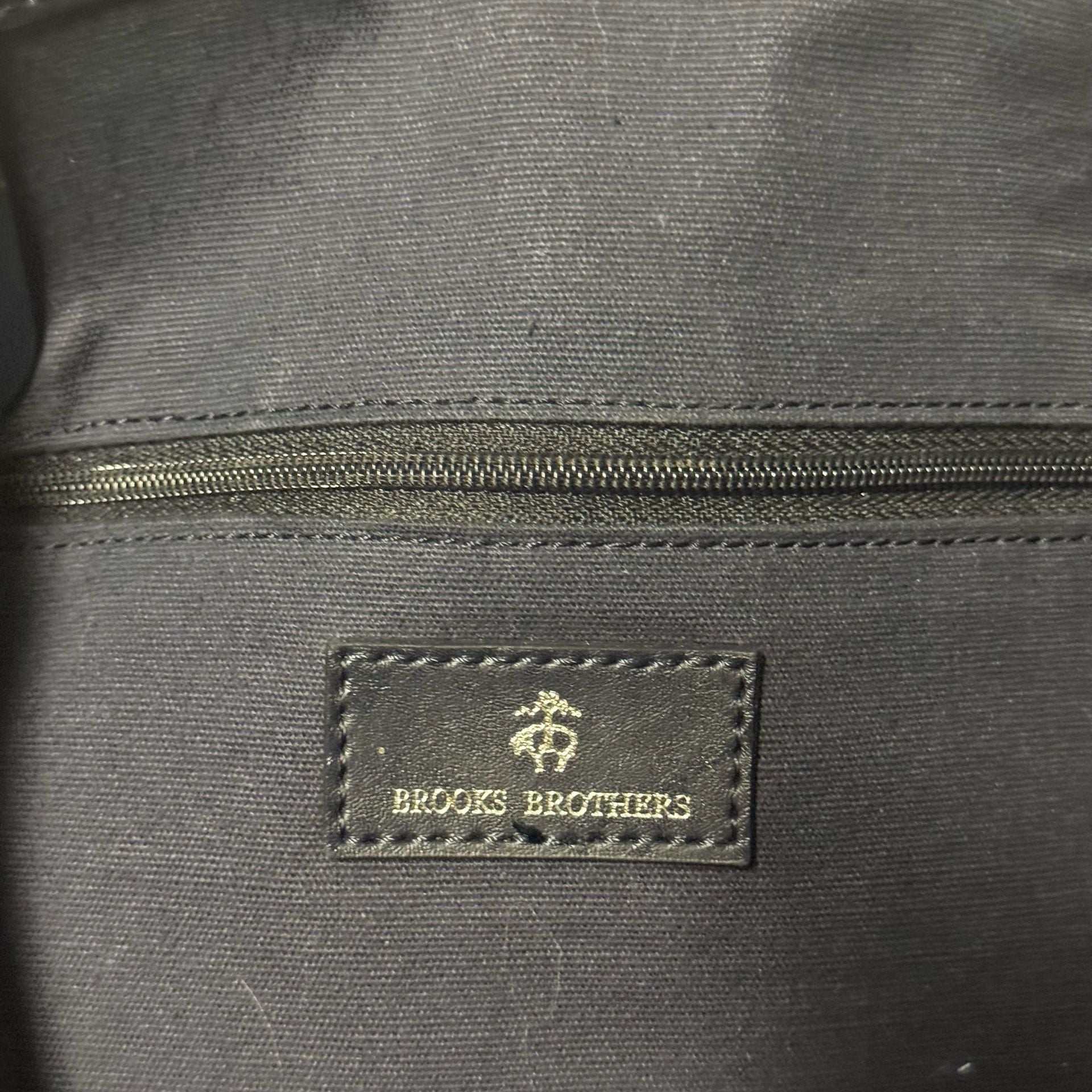 Brooks Brothers Navy Blue Laser Cut Perforated Leather Tote Bag 3