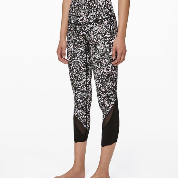 Lululemon Wunder Under High-Rise Crop 23" Mesh Scallop Floral Flux Multi Size 8