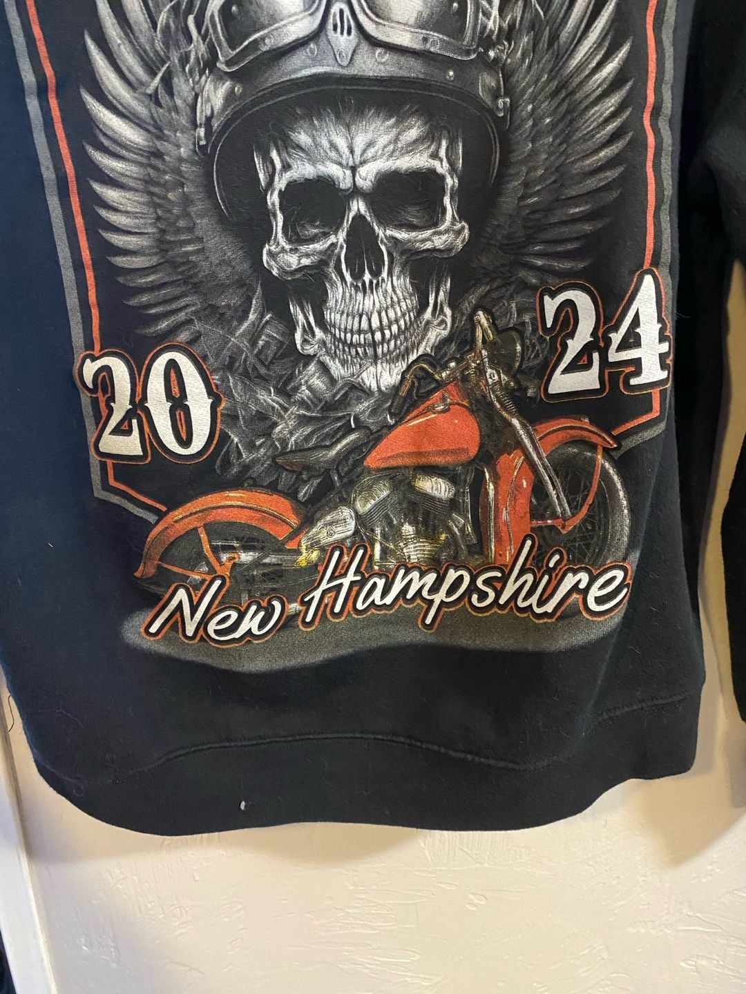 Laconia Motorcycle Rally 101st Annual 2024 Black Graphic Hoodie New Hampshire 3