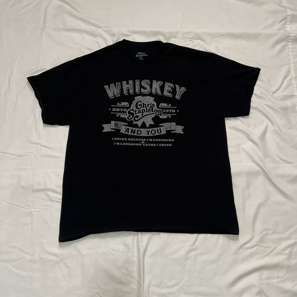 Chris Stapleton Whiskey and You Graphic T-Shirt Black Size XL