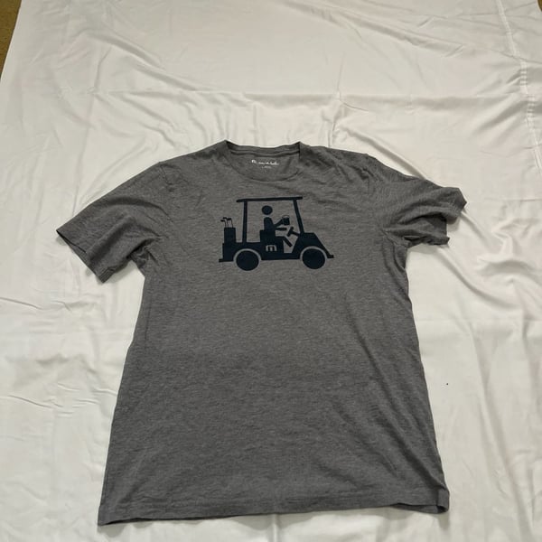 TravisMathew Men's Grey Golf Cart Beer Graphic T-Shirt Size L