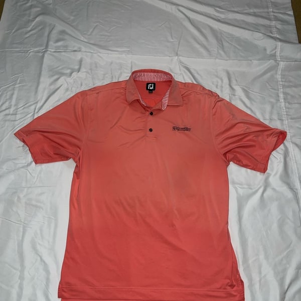 FootJoy Coosaw Creek Country Club Performance Golf Polo Shirt Coral Size L