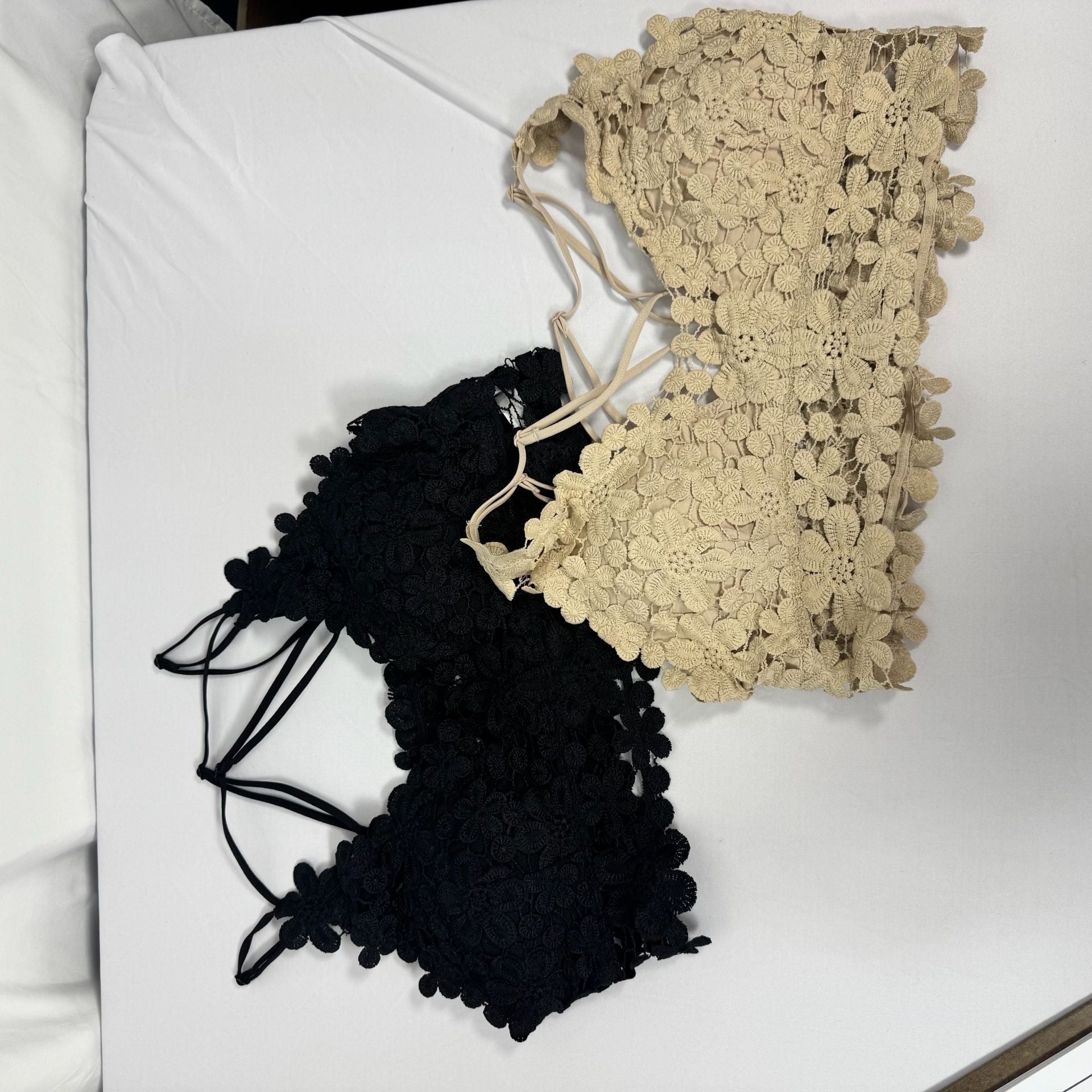 Pink Lily Always Be Mine Floral Lace Bralette, Size XL Set of 2 1