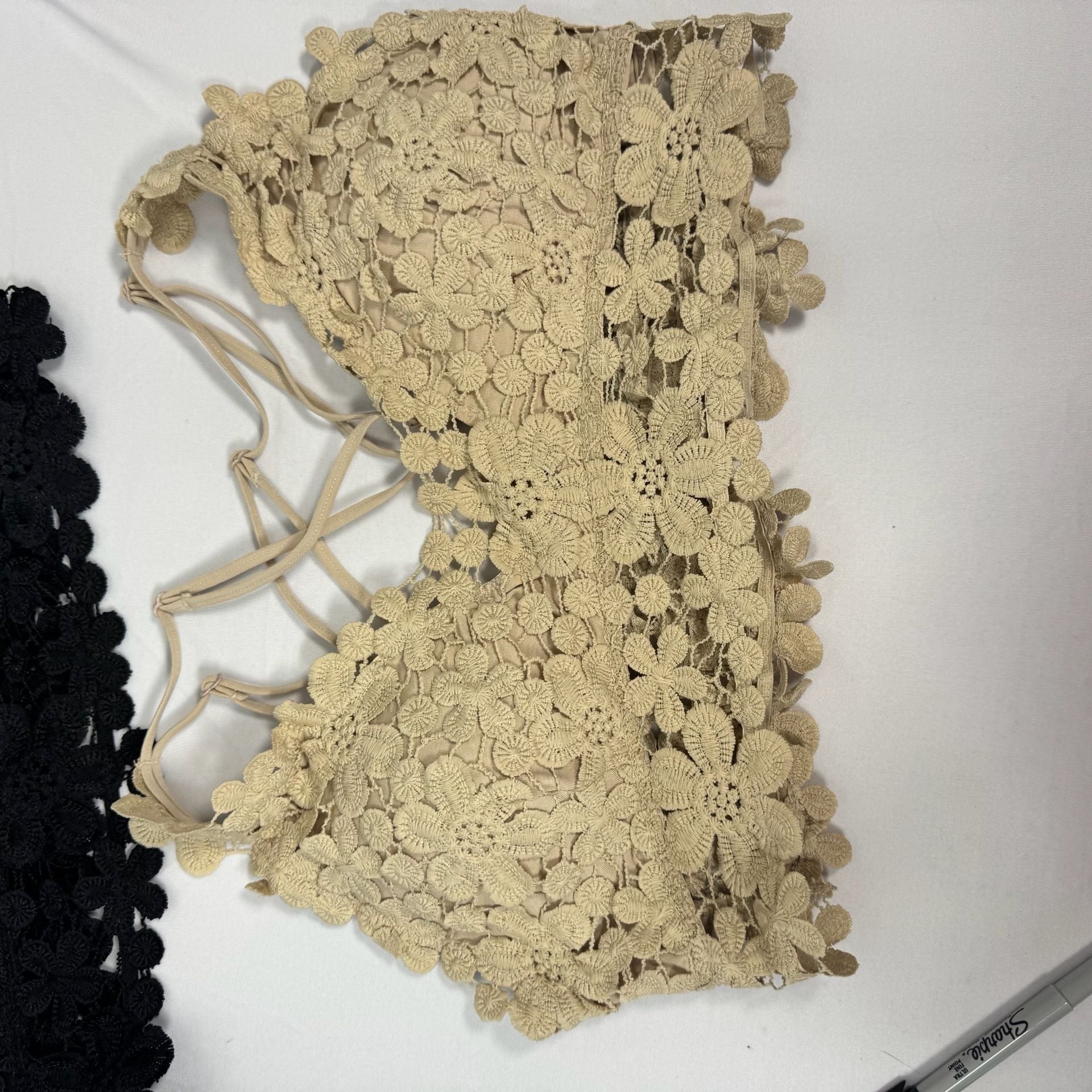 Pink Lily Always Be Mine Floral Lace Bralette, Size XL Set of 2 2