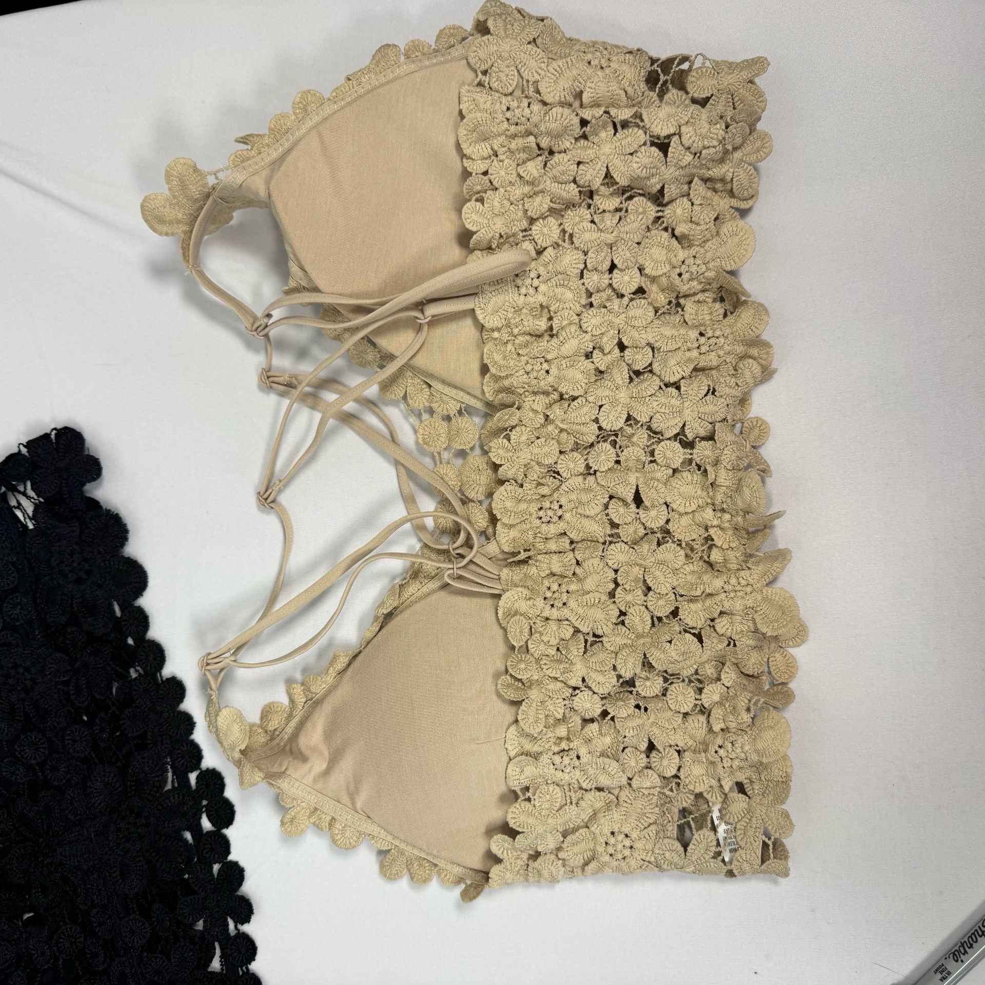 Pink Lily Always Be Mine Floral Lace Bralette, Size XL Set of 2 3