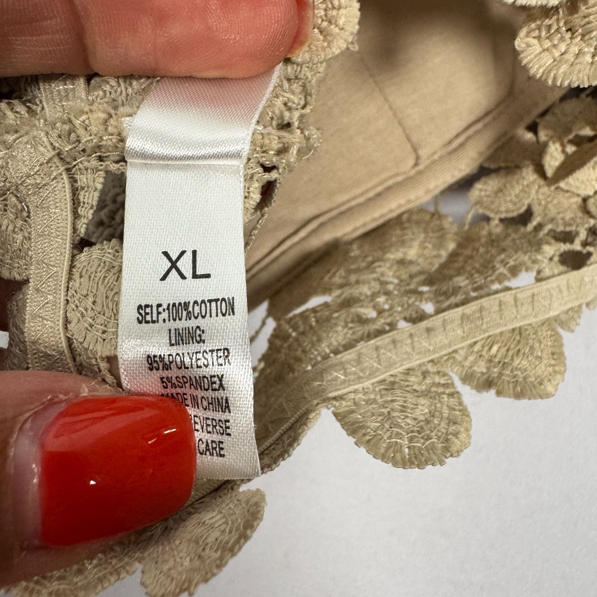 Pink Lily Always Be Mine Floral Lace Bralette, Size XL Set of 2 5