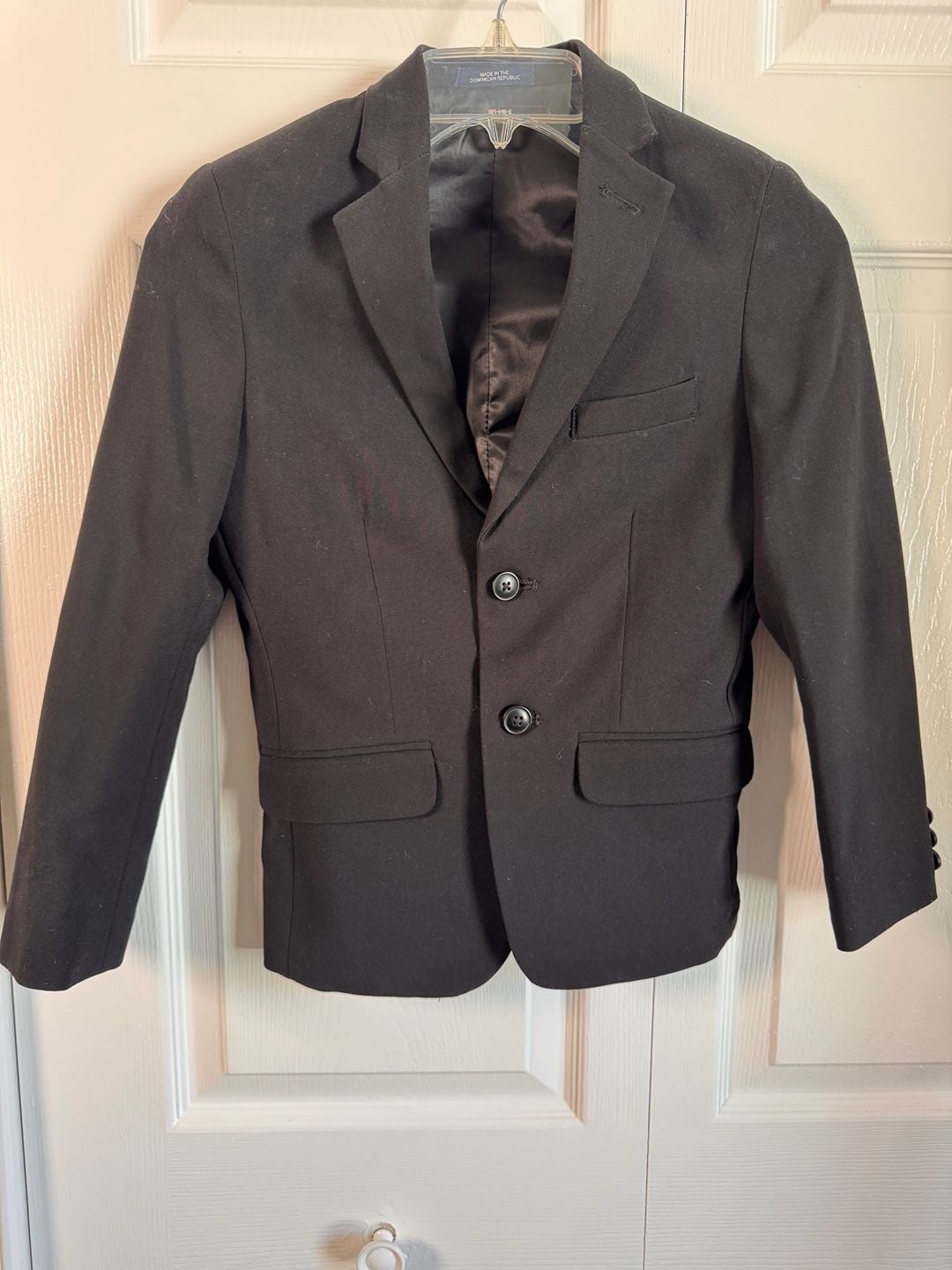 Chaps Boys' Black 2-Button Suit Jacket Blazer Size 8 Regular 1