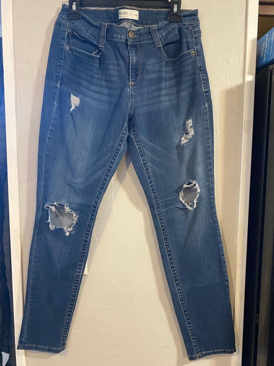 Mudd FLX Stretch Distressed Skinny Jeans Size 13 2