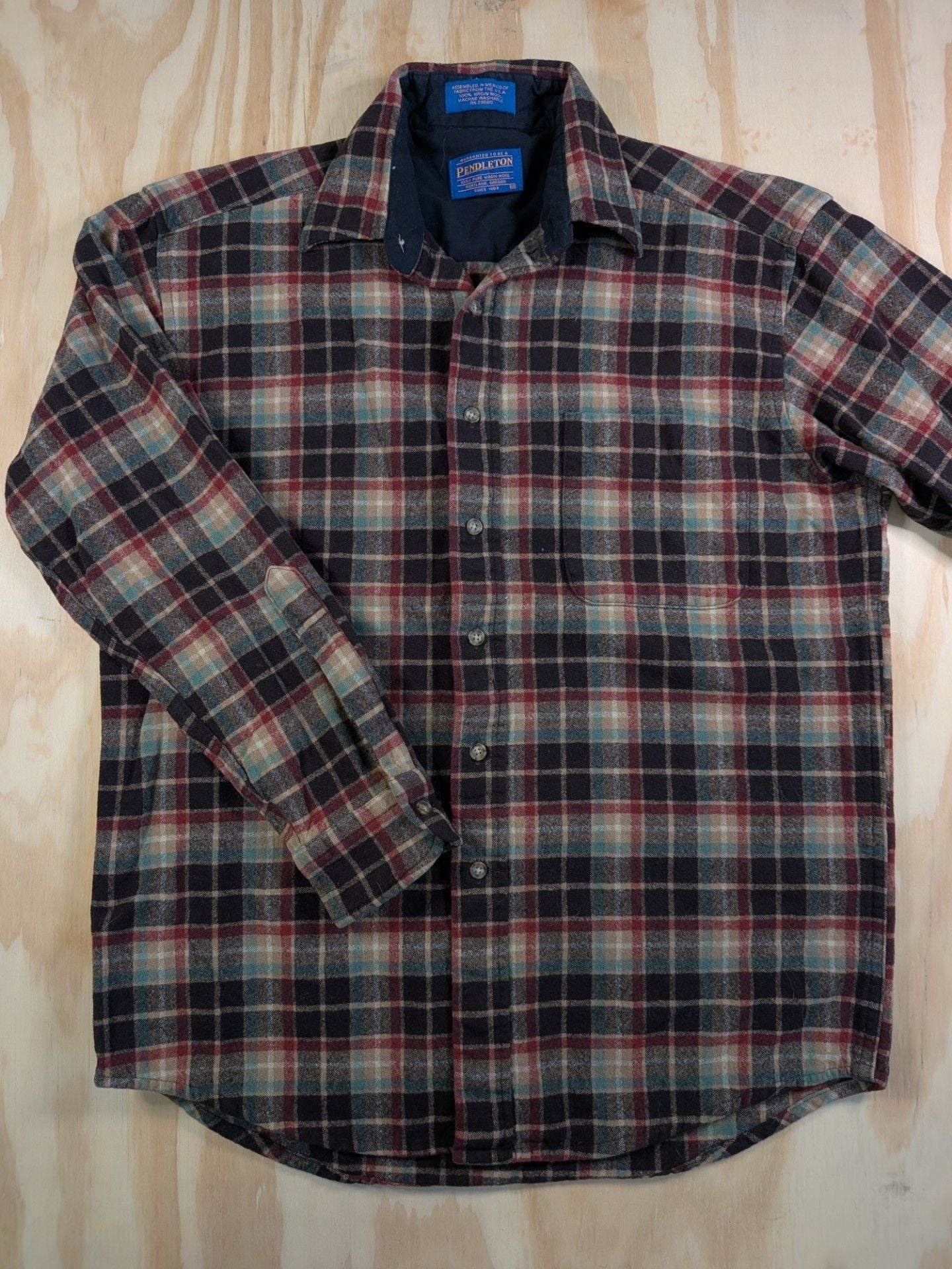 Pendleton 100% Virgin Wool Plaid Board Shirt 5