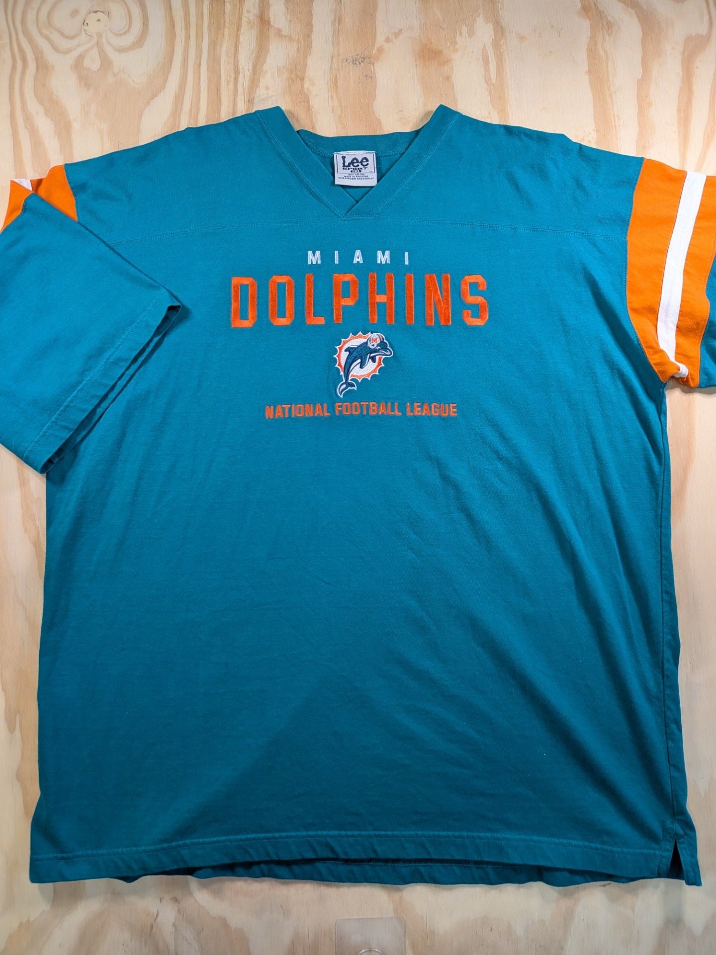 Vintage Miami Dolphins Lee Sport NFL Embroidered T-Shirt Size 2XL 2