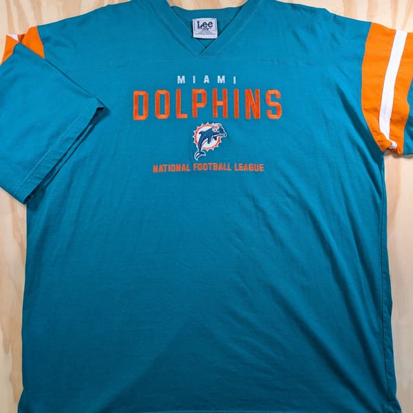 Vintage Miami Dolphins Lee Sport NFL Embroidered T-Shirt Size 2XL